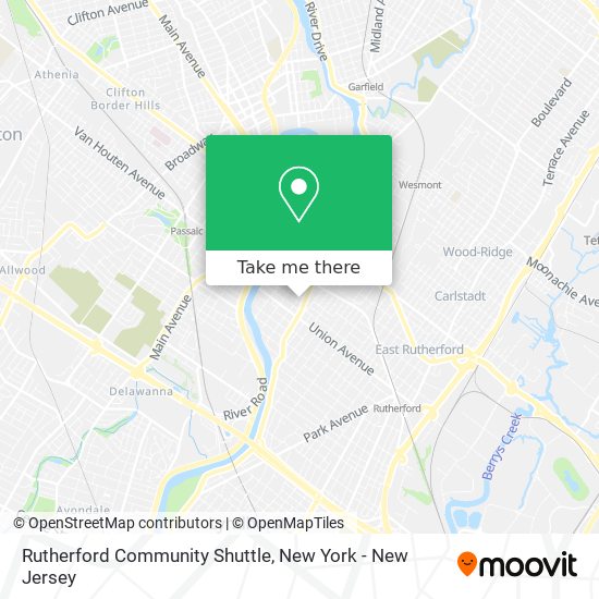 Rutherford Community Shuttle map