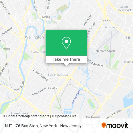 NJT - 76 Bus Stop map