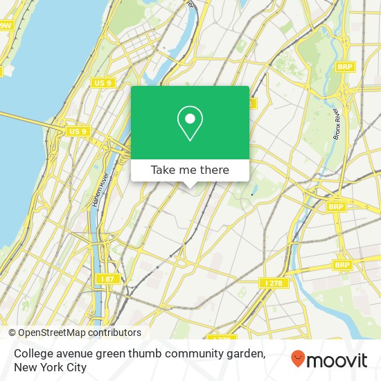 Mapa de College avenue green thumb community garden