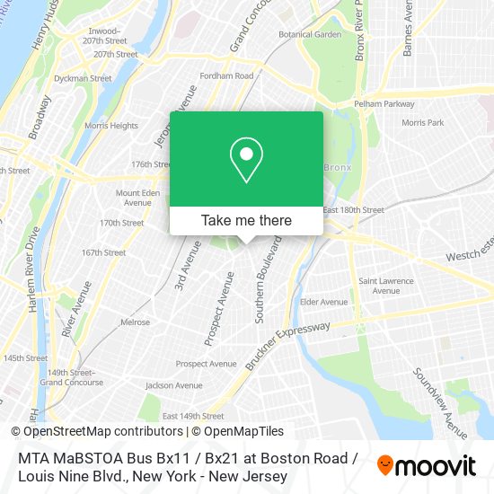 MTA MaBSTOA Bus Bx11 / Bx21 at Boston Road / Louis Nine Blvd. map