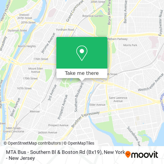 MTA Bus - Southern Bl & Boston Rd (Bx19) map