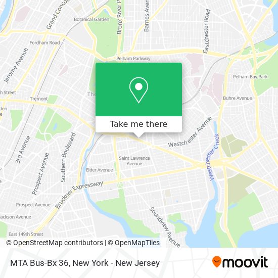 Mapa de MTA Bus-Bx 36