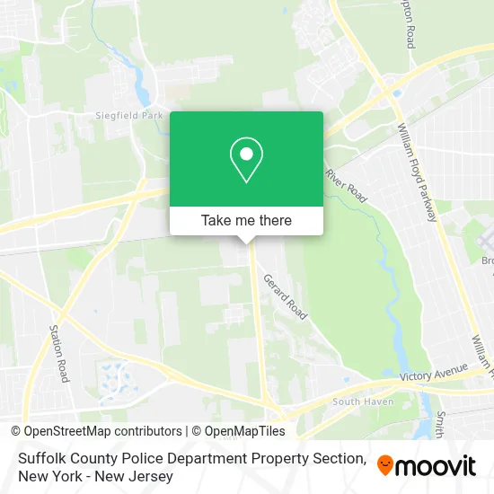 Suffolk County Police Department Property Section map