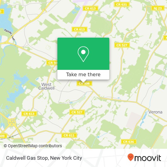 Caldwell Gas Stop map