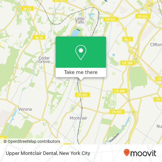 Mapa de Upper Montclair Dental