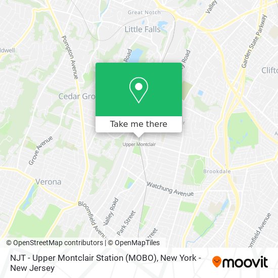 Mapa de NJT - Upper Montclair Station (MOBO)
