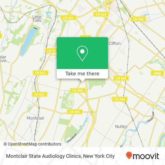 Montclair State Audiology Clinics map