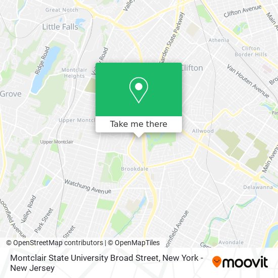 Mapa de Montclair State University Broad Street