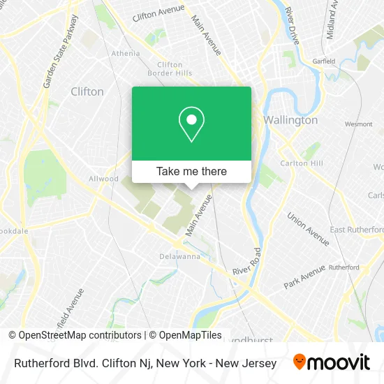 Rutherford Blvd. Clifton Nj map