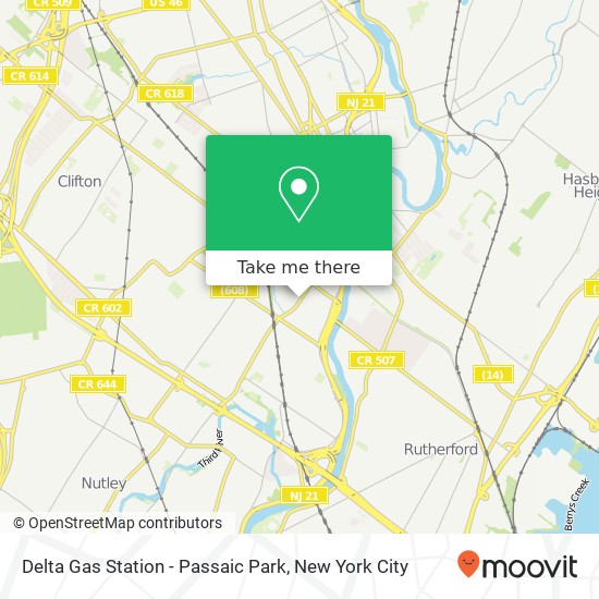 Delta Gas Station - Passaic Park map