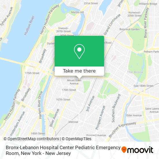 Mapa de Bronx-Lebanon Hospital Center Pediatric Emergency Room