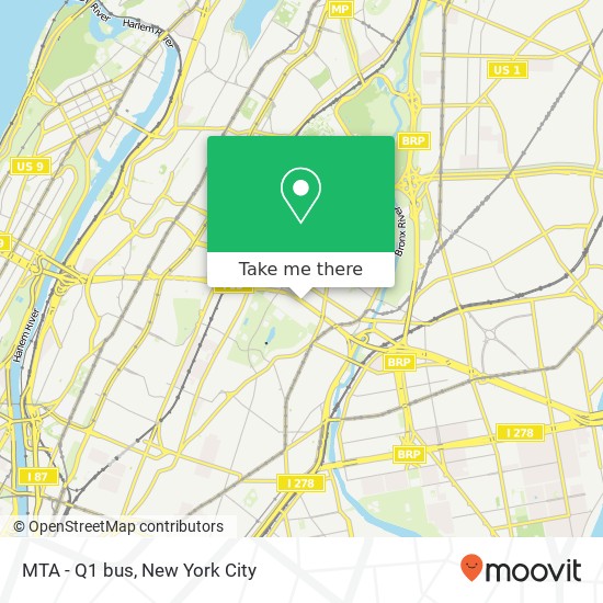 MTA - Q1 bus map