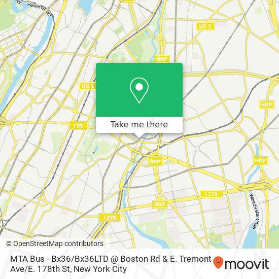 MTA Bus - Bx36 / Bx36LTD @ Boston Rd & E. Tremont Ave / E. 178th St map
