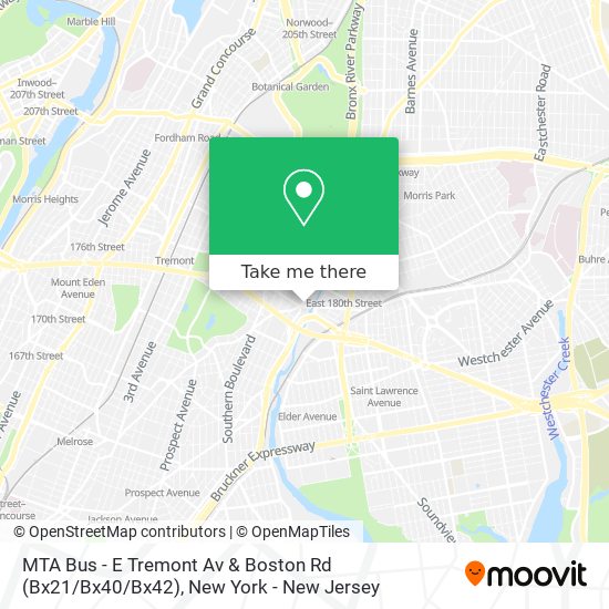 MTA Bus - E Tremont Av & Boston Rd (Bx21 / Bx40 / Bx42) map