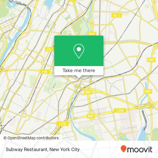 Subway Restaurant map