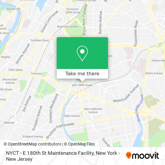 Mapa de NYCT -  E 180th St Maintenance Facility