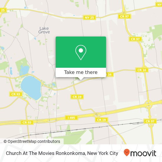 Mapa de Church At The Movies Ronkonkoma