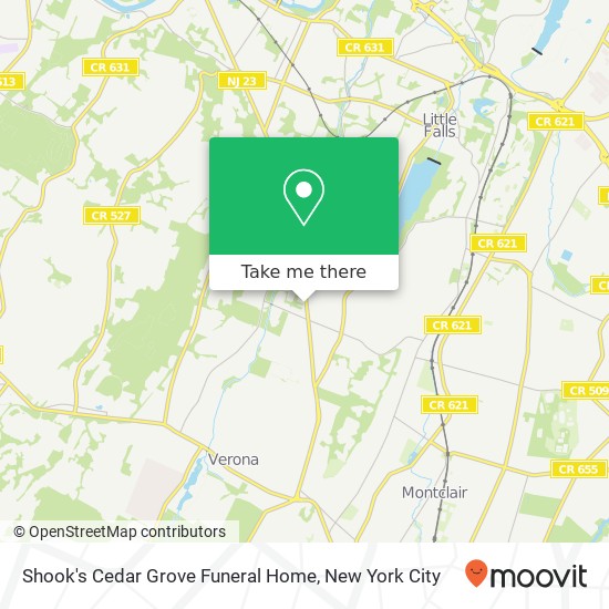 Mapa de Shook's  Cedar Grove Funeral Home