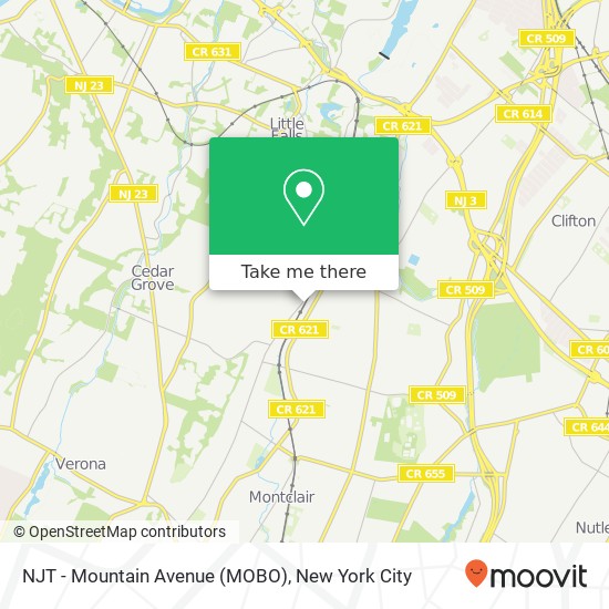 Mapa de NJT - Mountain Avenue (MOBO)
