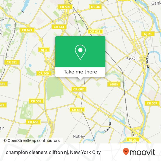 Mapa de champion cleaners clifton nj