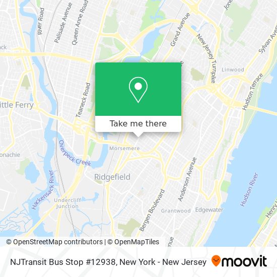 Mapa de NJTransit Bus Stop #12938