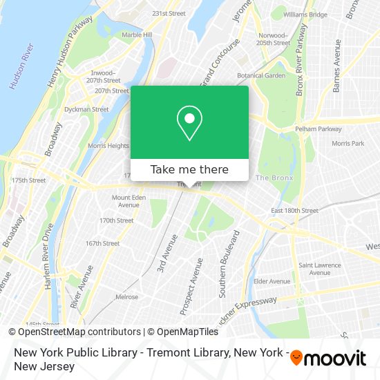 New York Public Library - Tremont Library map
