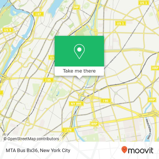 MTA Bus Bx36 map