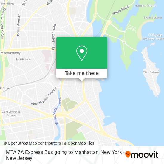 Mapa de MTA 7A Express Bus going to Manhattan