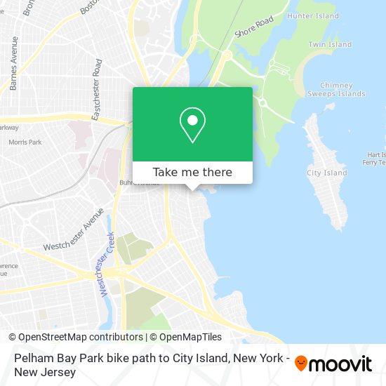 Mapa de Pelham Bay Park bike path to City Island