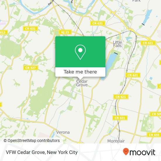 VFW Cedar Grove map