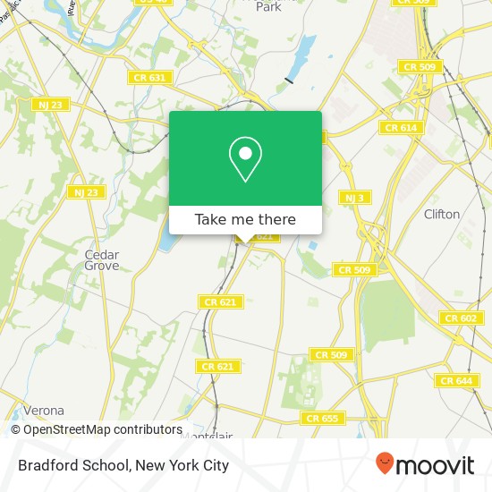 Mapa de Bradford School
