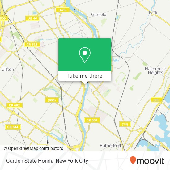 Garden State Honda map