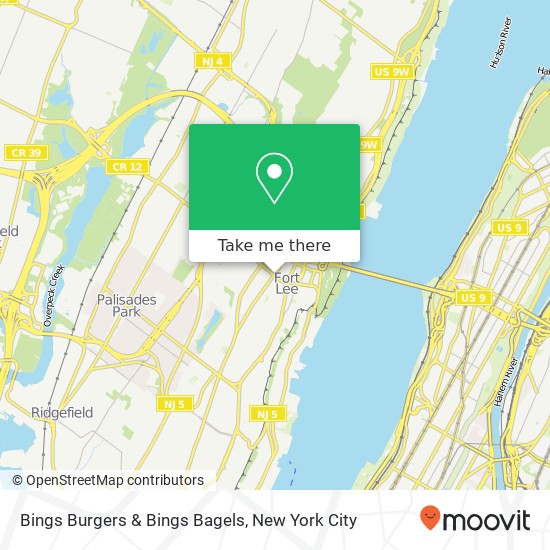 Mapa de Bings Burgers & Bings Bagels