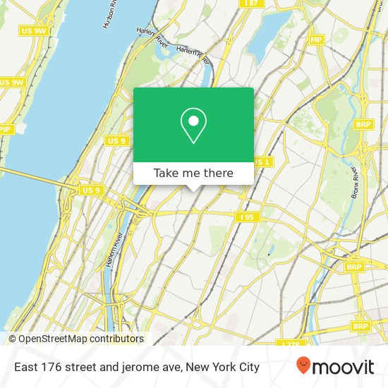 Mapa de East 176 street and jerome ave