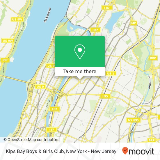 Mapa de Kips Bay Boys & Girls Club