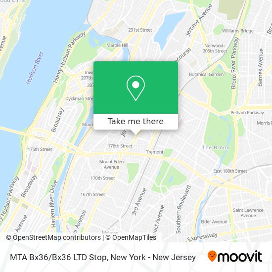 Mapa de MTA Bx36/Bx36 LTD Stop
