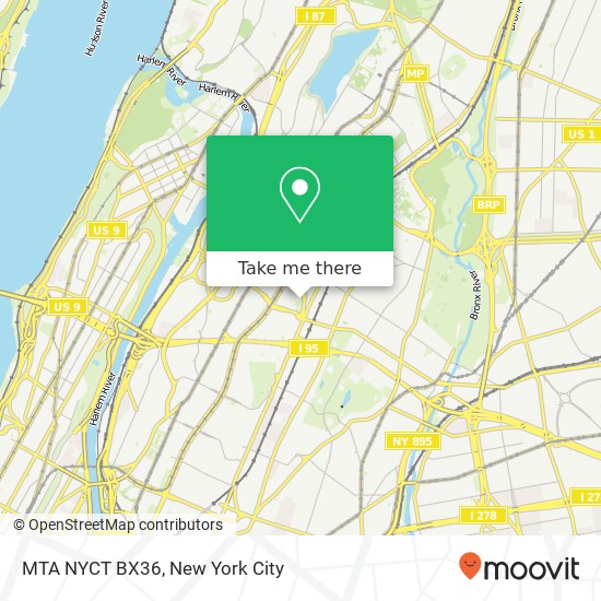 Mapa de MTA NYCT BX36