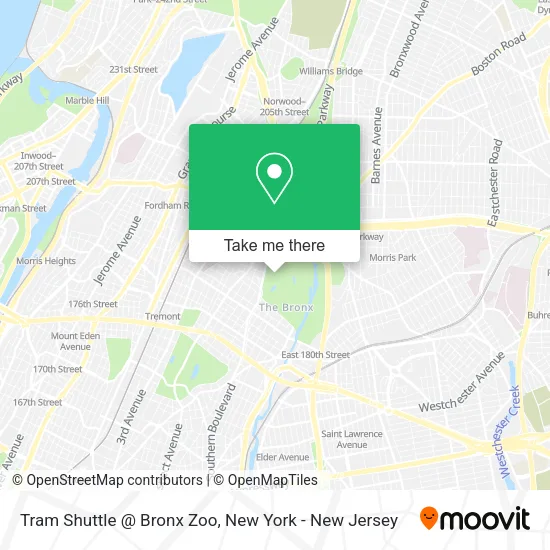 Mapa de Tram Shuttle @ Bronx Zoo