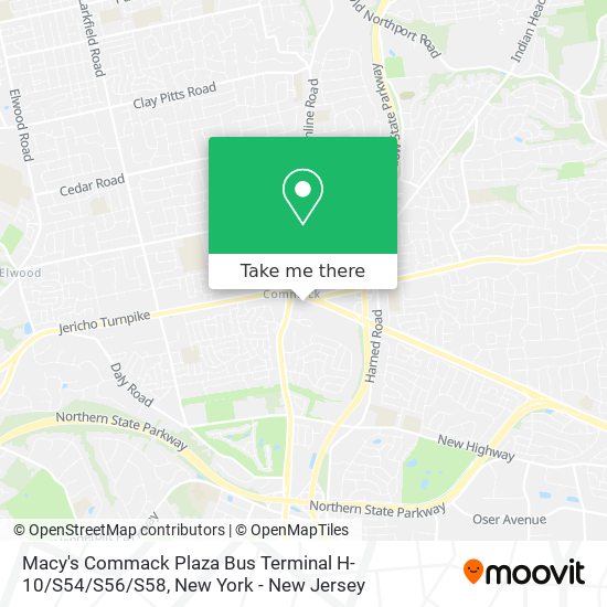 Mapa de Macy's Commack Plaza Bus Terminal H-10 / S54 / S56 / S58