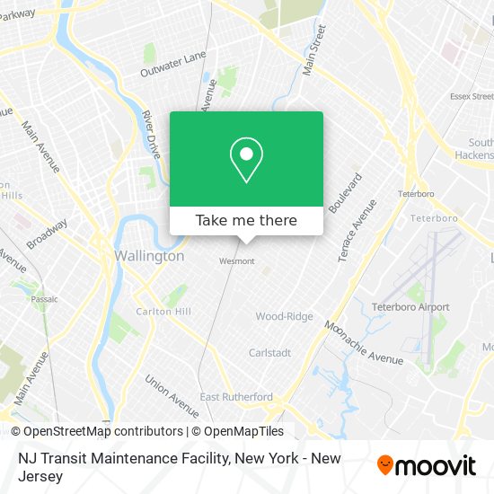 NJ Transit Maintenance Facility map