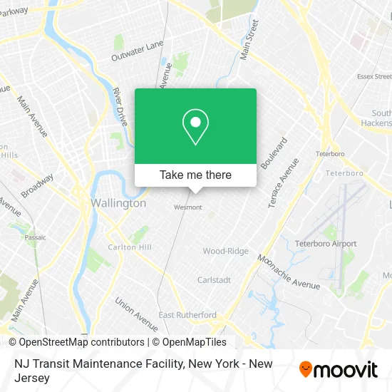 NJ Transit Maintenance Facility map