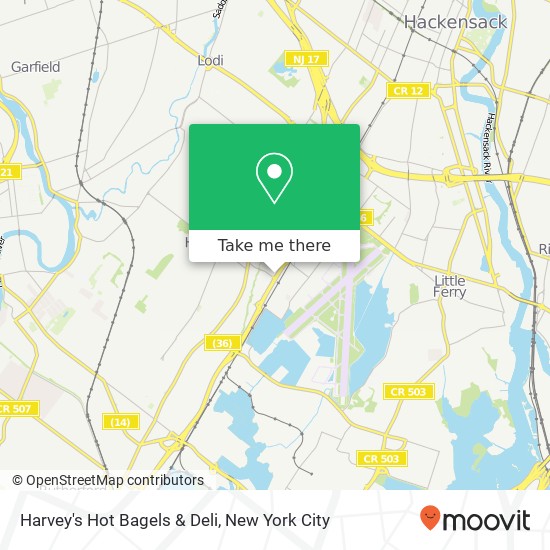 Mapa de Harvey's Hot Bagels & Deli