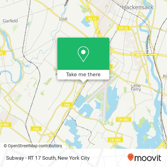Mapa de Subway - RT 17 South