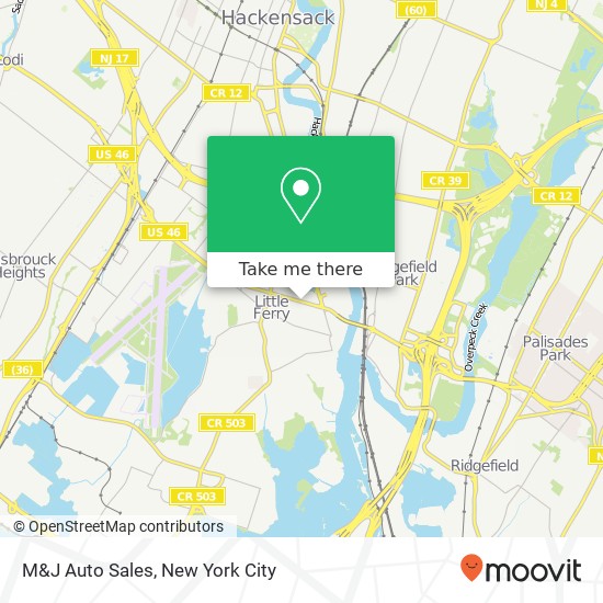 M&J Auto Sales map
