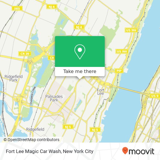 Fort Lee Magic Car Wash map