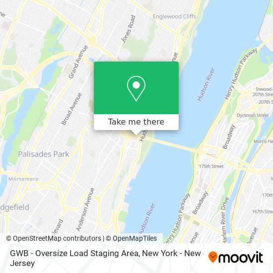 GWB - Oversize Load Staging Area map