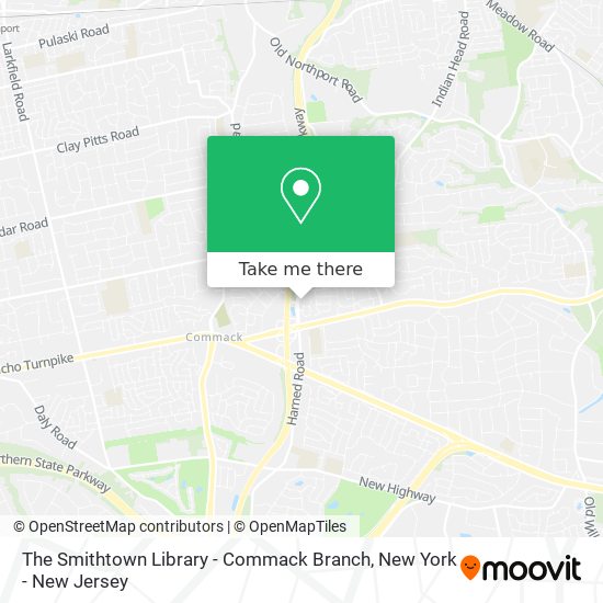 The Smithtown Library - Commack Branch map