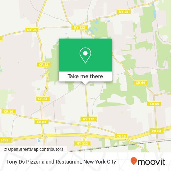 Tony Ds Pizzeria and Restaurant map