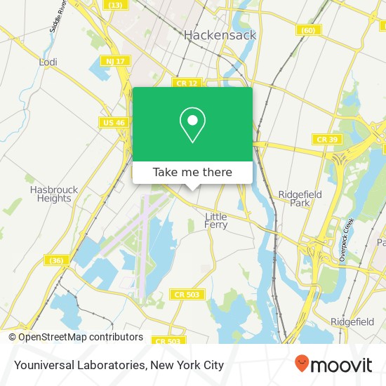 Mapa de Youniversal Laboratories