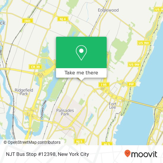 Mapa de NJT Bus Stop #12398